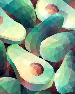 Painting, Geometric avocado, Maria Tuzhilkina