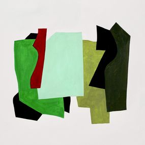 Gemälde, Composition with magenta red, Naoko Paluszak