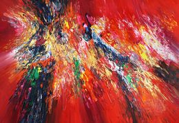 Peinture, Daydream in Red And Gold XL 1, Peter Nottrott