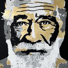 Painting, Old man with beard (with gold leak 24k), Le Closier
