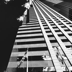 Photography, Two flags east noir Chicago IL, William Dey