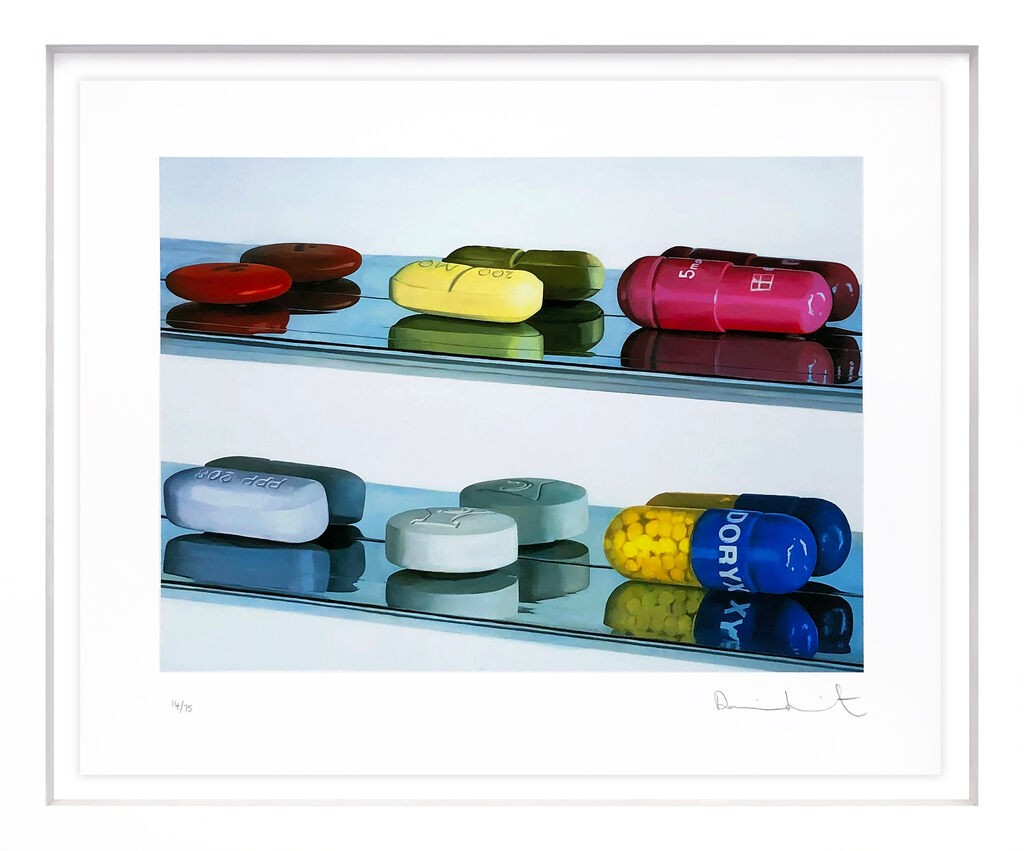 Damien Hirst, Six Pills (Large), rare framed hand signed print Damien Hirst, Six Pills (Large), rare framed hand signed print