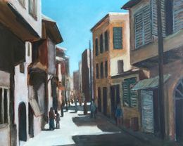 Painting, Ruelle animée, Curtenaz