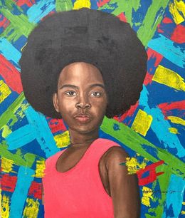 Painting, Colouring The Chaos - 21st Century, Contemporary, Figurative, Portrait, Children, Adebayo Taiwo
