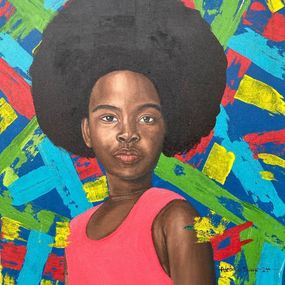 Peinture, Colouring The Chaos - 21st Century, Contemporary, Figurative, Portrait, Children, Adebayo Taiwo