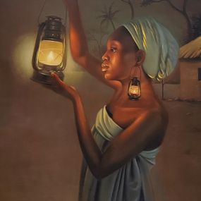 Gemälde, Aka Ji Oku (Women as the Custodians of Light) - 21st Century, Contemporary Art, Ani Izuchukwu Valentine