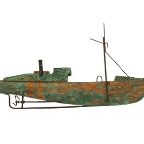 Skulpturen, Chalutier Terre-neuva vert - sculpture - série bateaux de pêche, Ronan Penanhoat