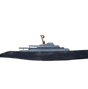 Sculpture, Paquebot bleu - Sculpture - série bateau, Ronan Penanhoat