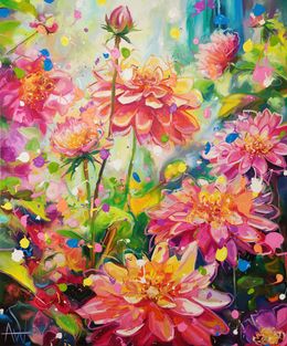 Painting, Dahlia Splash, Angie Wright