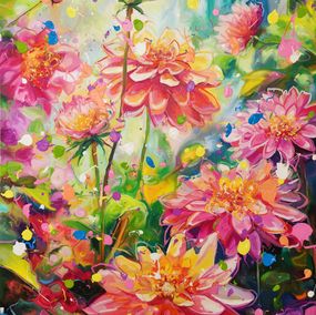 Gemälde, Dahlia Splash, Angie Wright
