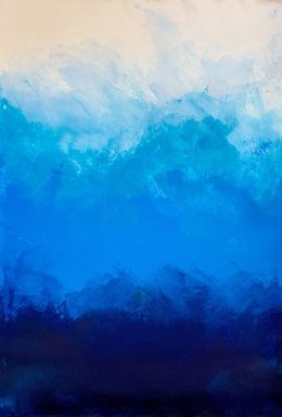 Painting, Beyond the sea no. 4324 large blue painting, Anita Kaufmann