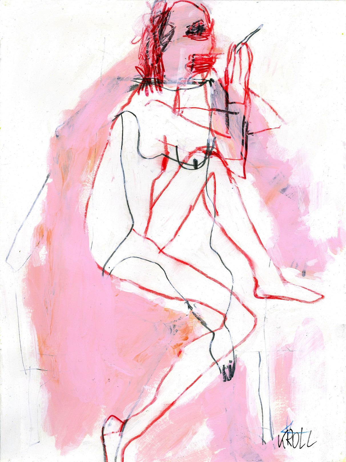 Barbara Kroll, Nude with cigarette Barbara Kroll, Nude with cigarette
