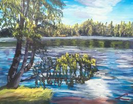 Gemälde, Pastors lake scene, Elena Sokolova