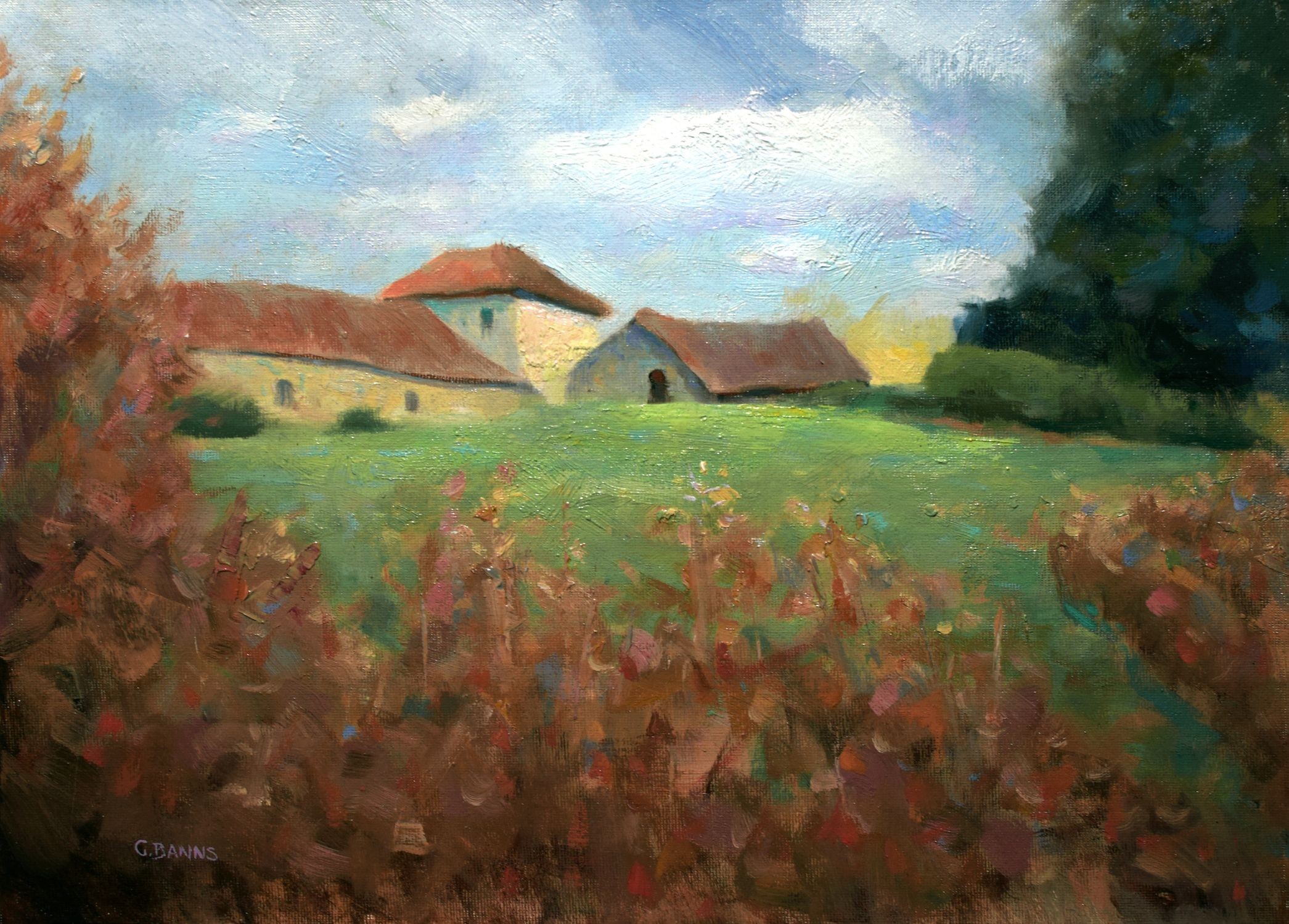 Gav Banns, Old Stone Farmhouse with outbuildings France Gav Banns, Old Stone Farmhouse with outbuildings France