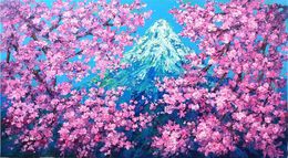 Painting, Mount Fuji in spring, Le anh Tuan