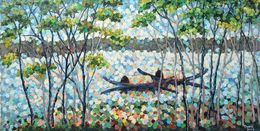 Painting, Morning landscape on the river, Le anh Tuan