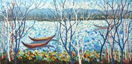 Painting, Morning landscape on the river, Le anh Tuan
