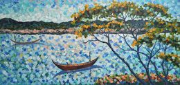 Painting, Morning landscape on the river, Le anh Tuan