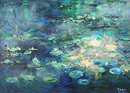 Painting, Blooming lotus pond, Le anh Tuan