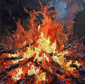 Gemälde, Warm winter fire, Le anh Tuan