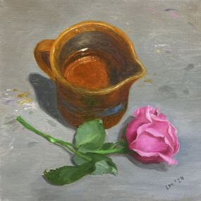 Gemälde, Still life with rose, Livia Mosanu
