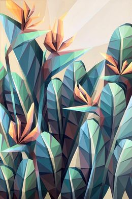 Painting, Tropical flowers strelitzia, Maria Tuzhilkina