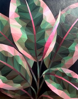 Painting, Ficus leaves, Maria Tuzhilkina