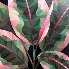 Painting, Ficus leaves, Maria Tuzhilkina
