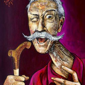 Gemälde, Old school man, Mikhail Baranovskiy