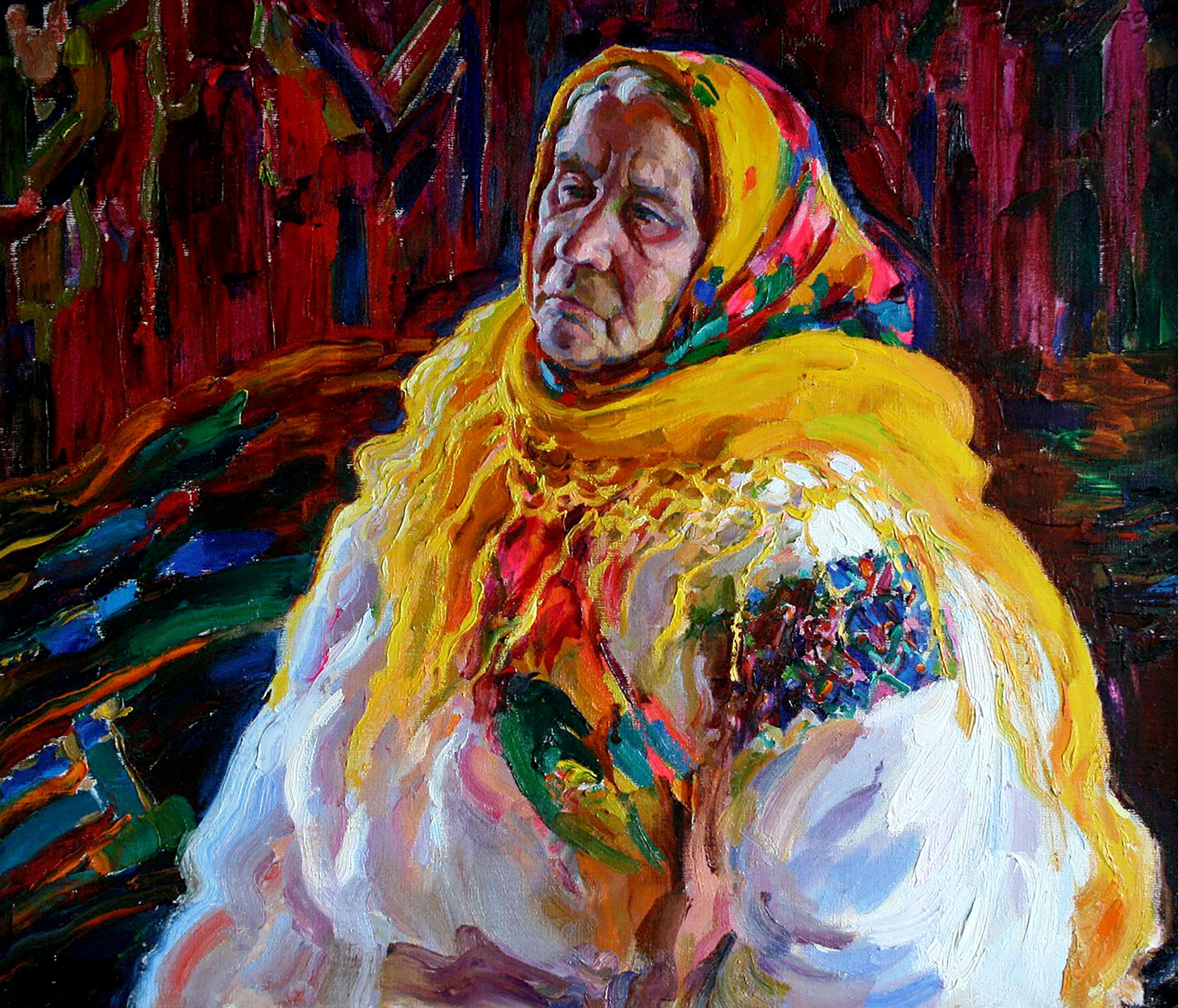 Pavlenko Leonid, Grandmother in a Yellow Scarf Pavlenko Leonid, Grandmother in a Yellow Scarf