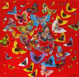 Gemälde, Vol de papillons rouges, Jean-francois Larrieu