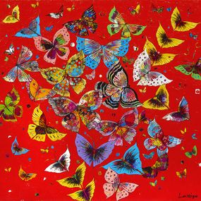 Gemälde, Vol de papillons rouges, Jean-francois Larrieu