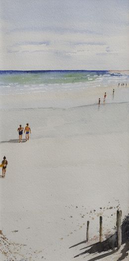 Gemälde, Partir à la plage - scène de plage - série paysage marin, Gabrielle