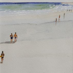 Gemälde, Partir à la plage - scène de plage - série paysage marin, Gabrielle