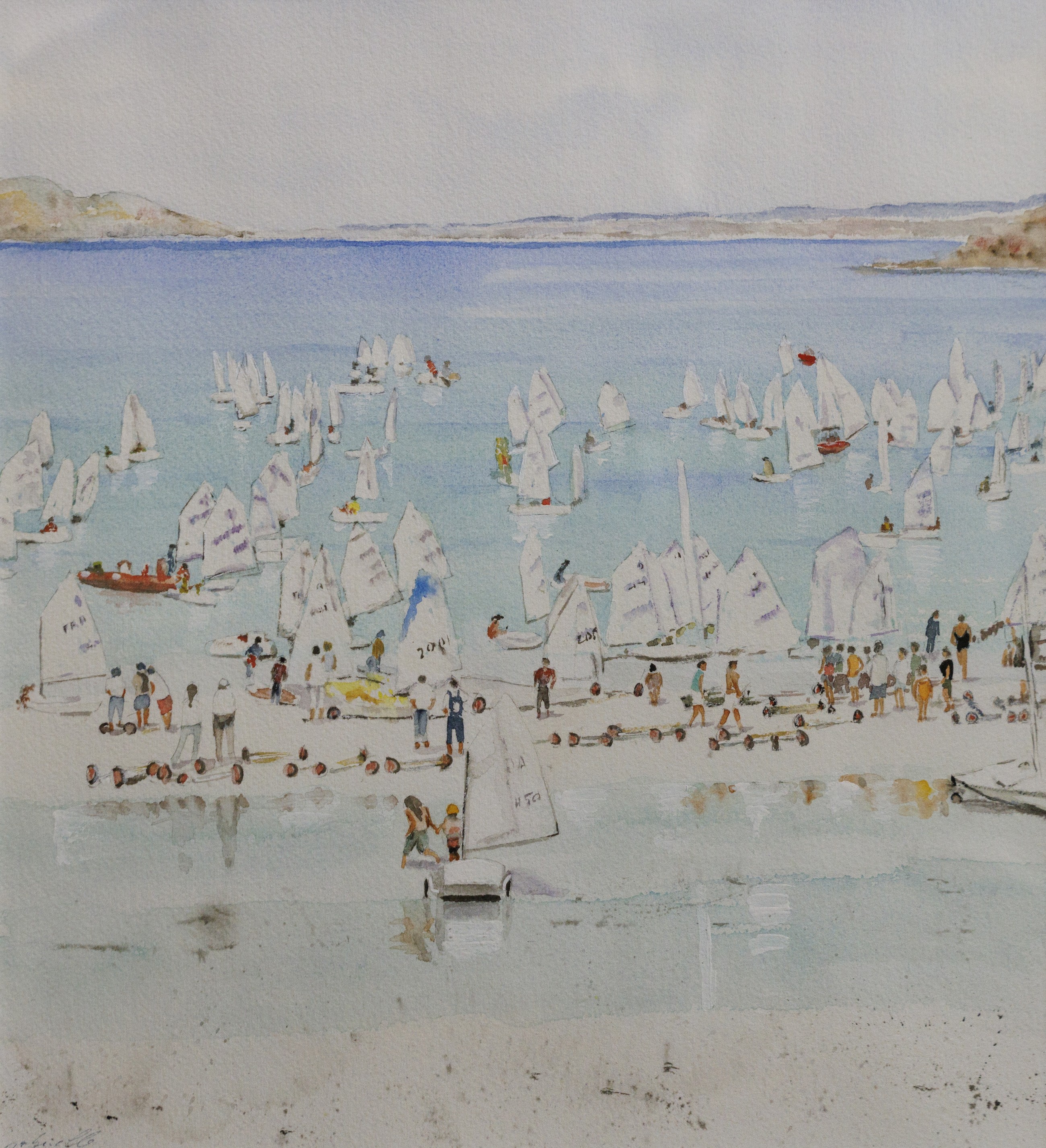 Gabrielle, Compétition d'optimist à Perros-Guirec - scène de vie - paysage marin breton Gabrielle, Compétition d'optimist à Perros-Guirec - scène de vie - paysage marin breton