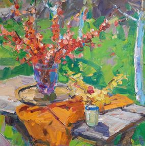 Gemälde, Red twigs, Pereta Vyacheslav