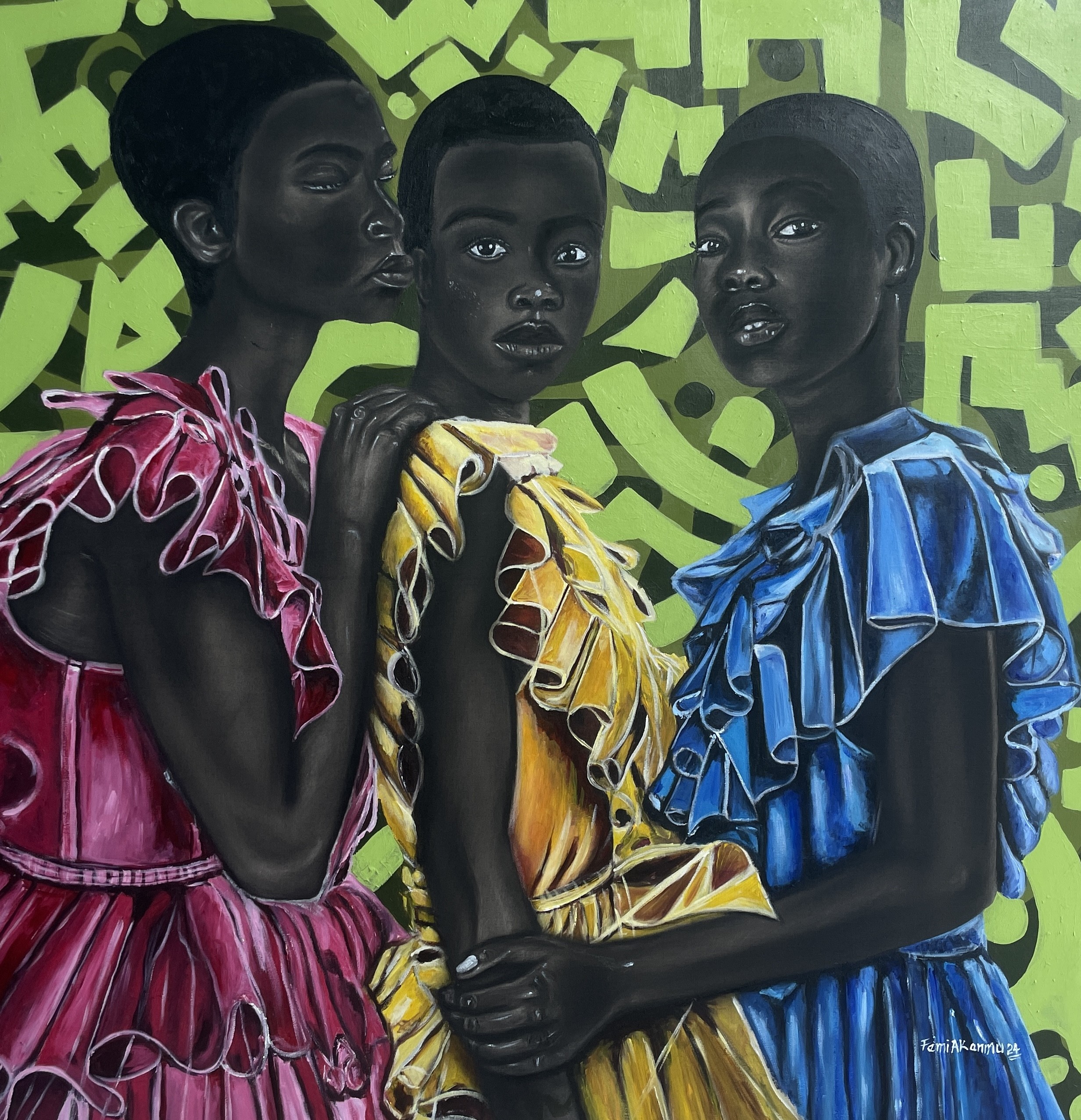 Oluwafemi Akanmu, Soul Sister 2 - 21st Century, Contemporary, Portrait, Women, Love, Africa, Face Oluwafemi Akanmu, Soul Sister 2 - 21st Century, Contemporary, Portrait, Women, Love, Africa, Face