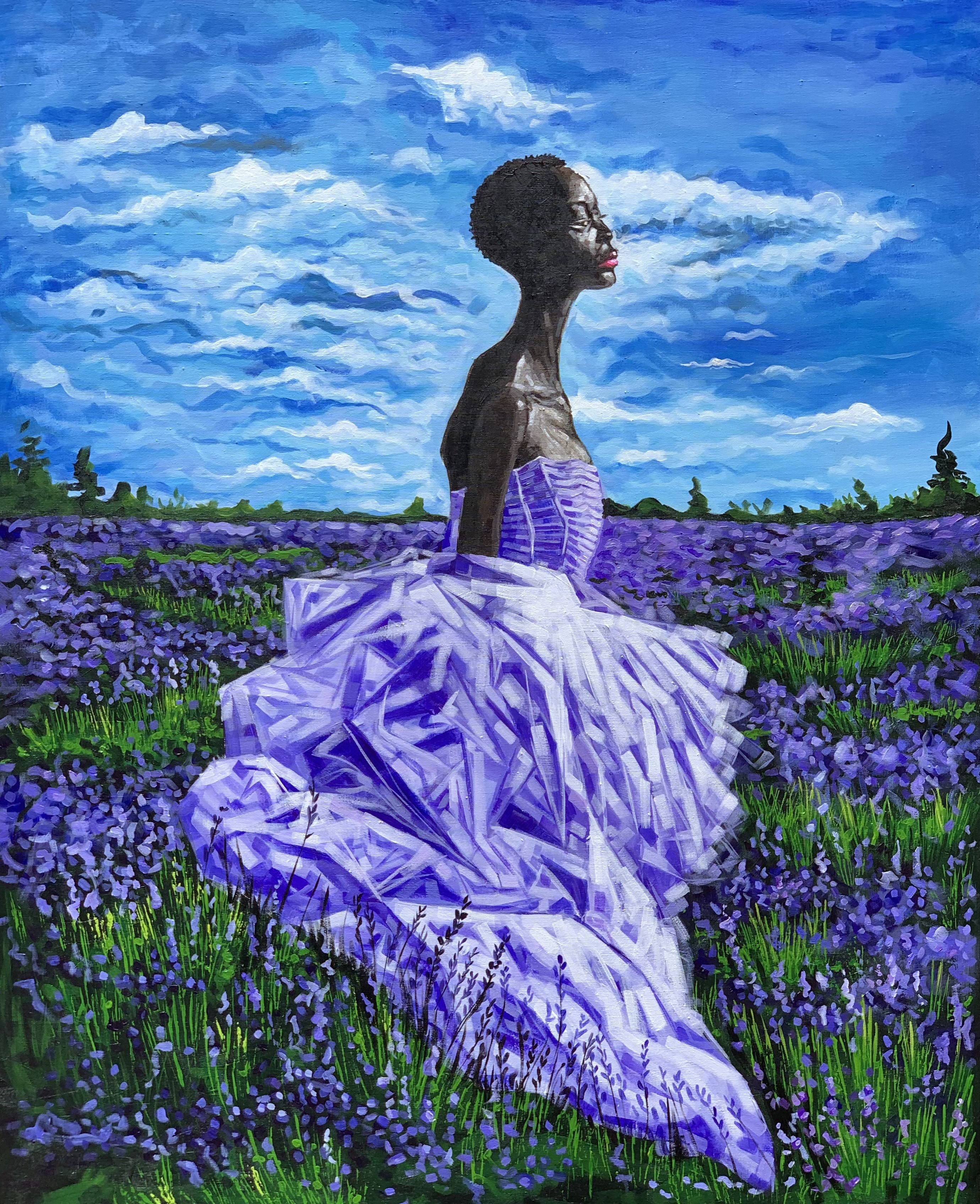 Elie Hatungimana, Blooming in True Self Love - 21st Century, Contemporary, Figurative Fashion Women Elie Hatungimana, Blooming in True Self Love - 21st Century, Contemporary, Figurative Fashion Women