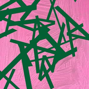 Gemälde, Untitled (green-pink), Jasper van der Graaf