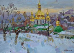 Pintura, Winter in the Lavra, Pereta Vyacheslav