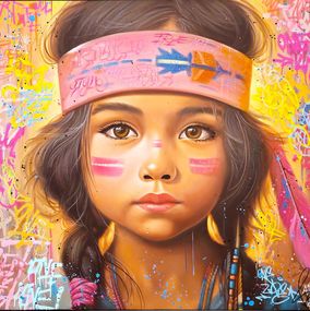Gemälde, Warrior of street art, Vincent Bardou