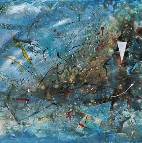 Gemälde, Fonds sous marins - Paysage aquatique abstrait, Claudine Laurent dite Morgane