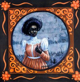 Peinture, Bound By Time 3 - 21st Century, Contemporary, Figurative Portrait, Africa People, Aragbada Stephen
