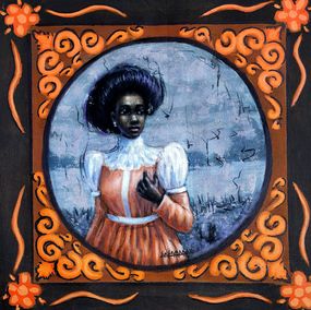 Gemälde, Bound By Time 3 - 21st Century, Contemporary, Figurative Portrait, Africa People, Aragbada Stephen