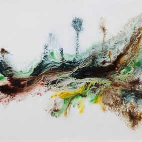 Gemälde, La valse des poissons - Paysage marin abstrait, Claudine Laurent dite Morgane