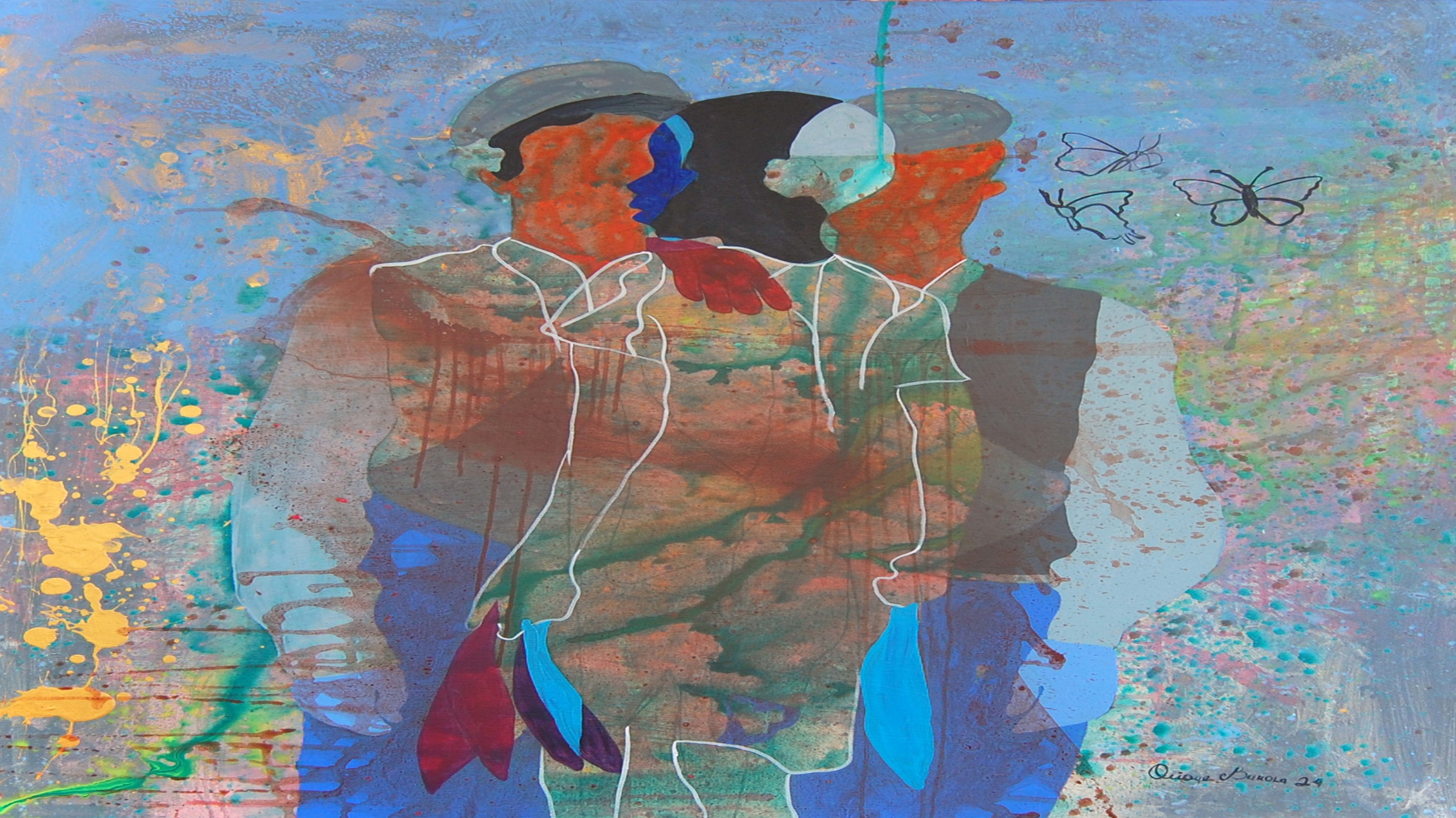 Orioye Samuel, Feelings 2 - 21st Century, Contemporary Figurative, Colourful, Silhouette, Africa Orioye Samuel, Feelings 2 - 21st Century, Contemporary Figurative, Colourful, Silhouette, Africa