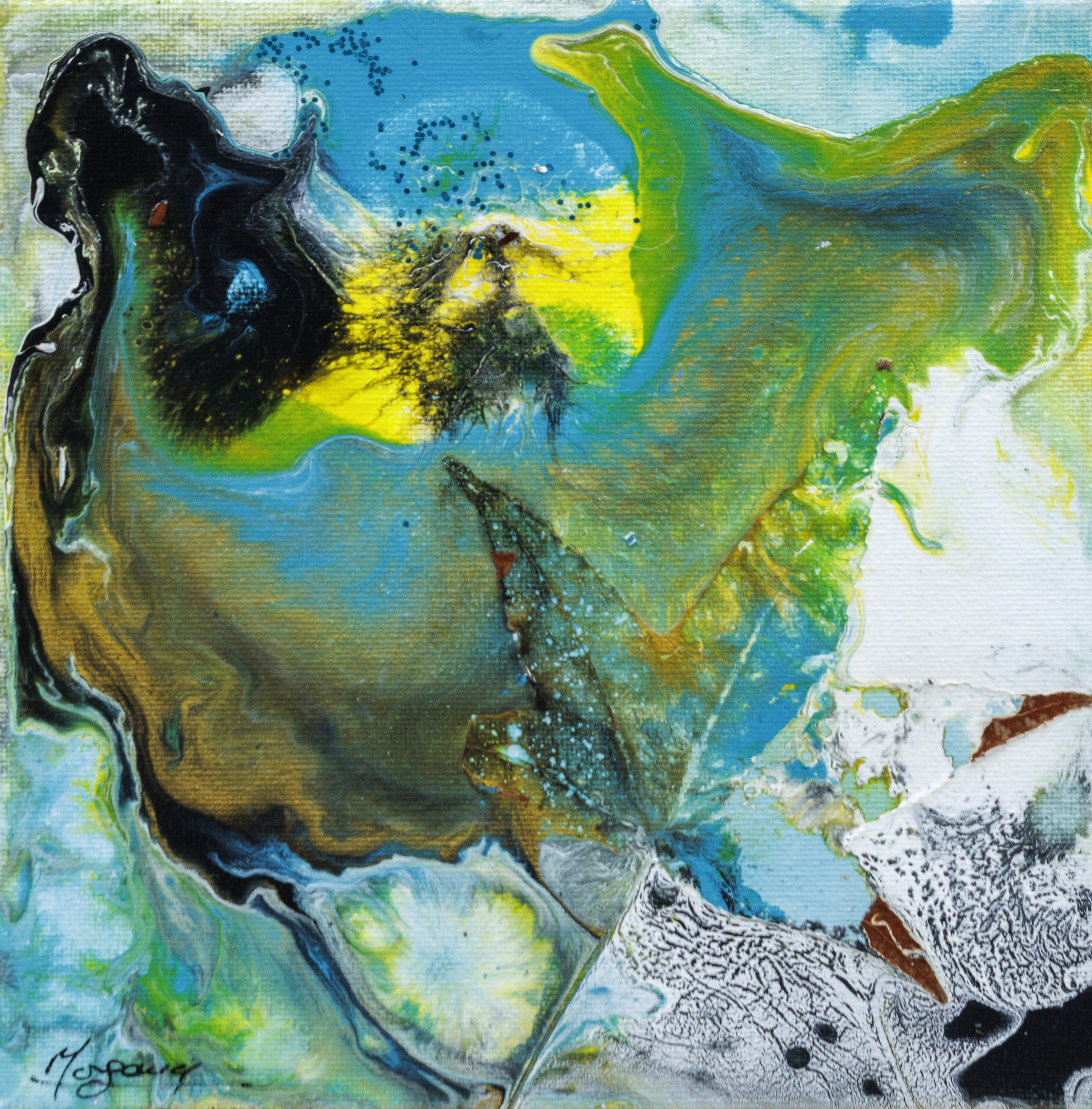 Claudine Laurent dite Morgane, Vu du ciel - Paysage abstrait entre terre et mer Claudine Laurent dite Morgane, Vu du ciel - Paysage abstrait entre terre et mer