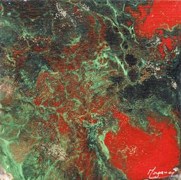 Gemälde, Paysage abstrait volcanique, Claudine Laurent dite Morgane