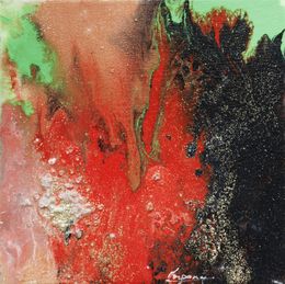 Gemälde, Paysage abstrait volcanique, Claudine Laurent dite Morgane