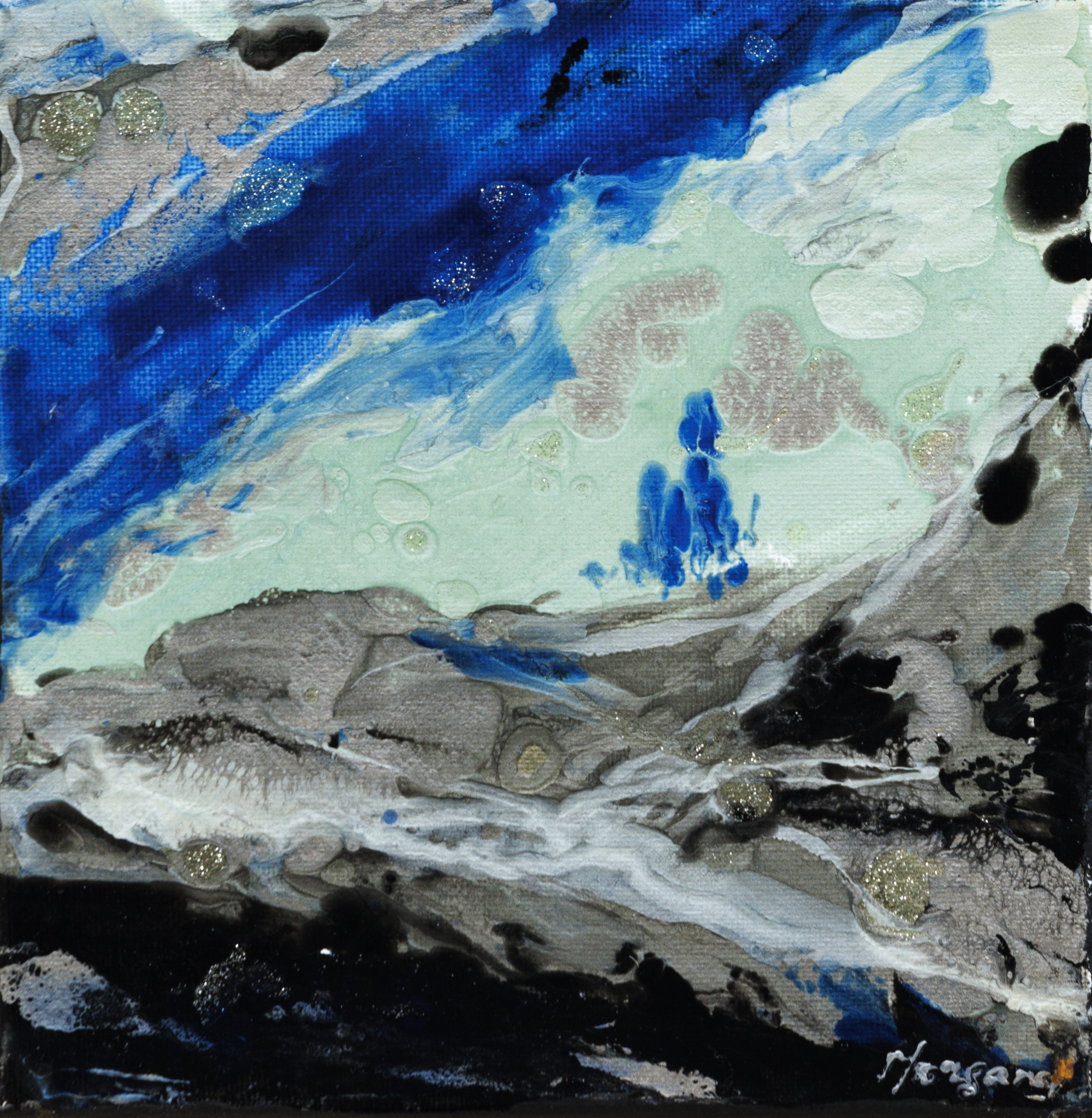 Claudine Laurent dite Morgane, Composition abstraite - Paysage entre terre et mer Claudine Laurent dite Morgane, Composition abstraite - Paysage entre terre et mer